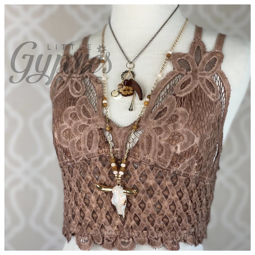 POL Longline Mineral Wash Lace Bralette - Picture 5 of 12